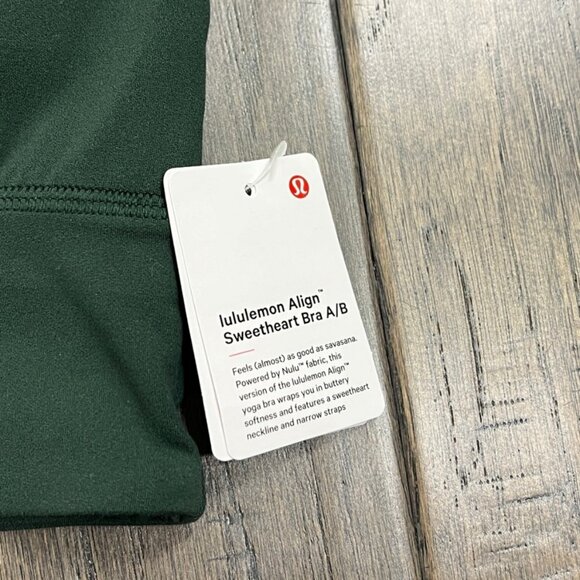 Lululemon NWT Align Sweetheart Bra *Light Support, A/B Cup Legacy Green - Picture 3 of 10